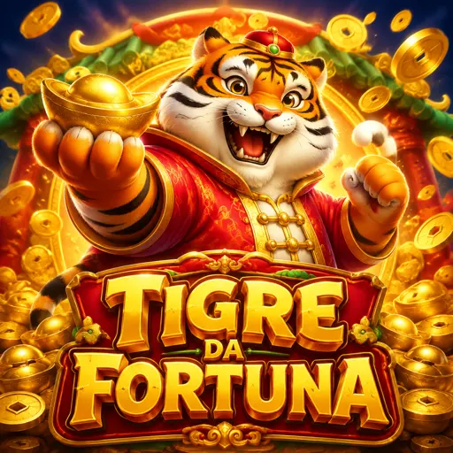 Cartão do slot Fortune Tiger com o tigre da fortuna em vermelho e dourado
