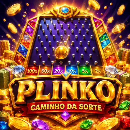 Card do jogo Plinko com bolinha caindo entre os pinos