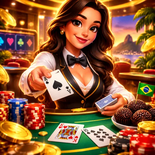 Guia de blackjack com cartas abertas sobre a mesa